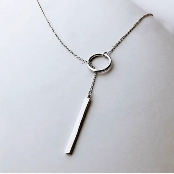 ⚜️[𝟯/$𝟮𝟴]⚜️NEW Long Silver Bar Necklace - Picture 2 of 14